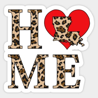 Louisiana Home Leopard Print Sticker